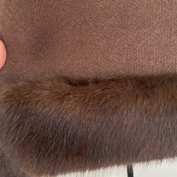 Sunday Brown Sweater with Fur Trim - Picture 10 of 11